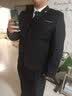 vocacool西服套装男修身三件套青年正装上班面试职业装学生结婚礼服大码 两粒扣黑色西服+西裤+衬衫+领带 特大码A/190-215斤(留言身高体重 实拍图