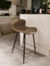 英纳吧台椅吧台凳椅子家用吧椅轻奢高脚椅酒吧椅高脚凳吧凳岛台椅凳子 疯马灰- 坐高65cm（现货速发） 实拍图