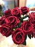 伊芙美 仿真玫瑰花客厅装饰电视柜插花摆设绢花单支塑料假花花束电视柜摆件 深红色 手感玫瑰花 实拍图