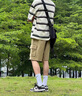百鹊亭短裤男夏季新款潮流美式工装短裤男潮牌直筒宽松休闲五分裤子男 卡其色 XL 实拍图