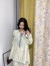 韩姿朵（Hanziduo）双层纱布棉纱情侣睡衣女春秋款纯棉麻长袖夏泡泡纱婴儿棉男家居服 3221女 M 实拍图