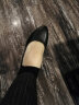 工作鞋女黑色平底皮鞋空姐酒店上班鞋春季新款软底浅口职业工装女鞋面试单鞋 粗跟5902 40 实拍图