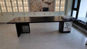 现代轻奢岛台茶桌 新中式实木大板茶桌 设计师款高端定制岩板茶 1.6米岩板石柱茶桌 实拍图
