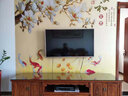 六纹鱼家和九鱼图电视背景墙壁布客厅影视墙布花开富贵中式壁纸装饰壁画 (平面)绒底真丝布/平方 实拍图