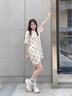 FILA FUSION 斐乐潮牌女子针织连衣裙夏新款宽松潮流运动裙子 仿古白-IV（宽松版型） XS 155/76A 实拍图