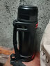 慕馨（moosen）保温壶户外大容量不锈钢男士车载水壶旅行壶便携暖瓶刻字定制logo 曜石黑(关注+背带)2L 实拍图
