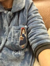 芬腾 珊瑚绒睡衣女冬季加厚法兰绒开衫加绒休闲秋冬款家居服套装 灰兰 M 实拍图