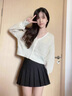 XINBUCKS百褶裙女短裙a字半身裙伞裙春秋高腰显瘦夏季JK制服裙子冬学院风 黑色-常规款（抗皱西装面料） M码 90-105斤（腰围70cm） 实拍图