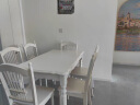 贵森堡欧式餐桌韩式田园全木简约时尚现代小户型餐桌椅组合白客厅餐桌 简约款 130cm 单桌 晒单实拍图