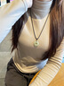中国黄金（CHINA GOLD）次日达足金转运珠和田玉平安扣吊坠男女款玉佩项链生日礼物送女友 平安扣项链+金珠约0.16g【玫瑰礼盒】 实拍图