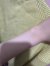 无印良品（MUJI）女式 棱纹编织 圆领短款针织衫 长袖女款 女装 薄款毛衣 浅黄色 L (165/88A) 实拍图