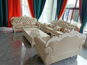 田园驿站法式轻奢时尚雕花实木沙发客厅现代欧式进口纳帕真皮软包沙发组合 【套餐15】1+2+3+茶几 实拍图