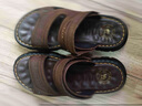 骆驼（CAMEL）新款磨砂牛皮柔软两穿凉拖舒适商务男士凉鞋 G13M211017 深棕色脚背高拍大一码 42 实拍图