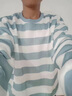 奈加图春季港风条纹长袖男韩版卫衣男士T恤春秋衣服潮流ins上衣 W13条纹浅蓝 L 实拍图