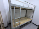 埔盾上下铺双层床公寓铁艺员工宿舍学生铁架床工地高低床寝室铁床双人 双层黑色90宽（带床板） 常规款 实拍图