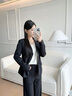 晨芙休闲小西装外套女春秋时尚英伦风正装显瘦小个子短款气质西服上衣 黑色常规【三粒扣】 L 建议100-110斤 实拍图