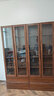 天坛家具书柜 环保实木榆木板木组合书柜 玻璃门书橱 现代新中式书柜 四门 长1590mm宽325mm高2100mm 实拍图