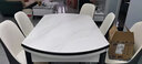上林春天 岩板餐桌 实木餐桌椅组合现代简约伸缩折叠圆桌吃饭桌子餐厅家具 意大利灰-黑白框架【轻奢皮椅】 1.35m 一桌八椅 实拍图