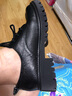 富贵鸟头层牛皮女鞋圆头粗跟小皮鞋厚底平跟舒适单鞋英伦风休闲女鞋子FN0204/0012 黑色 40 实拍图