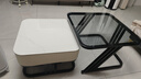 岩板茶几客厅家用茶几桌轻奢风格方形边桌组合可伸缩 黑架白柜【白岩板+黑玻璃】 实拍图
