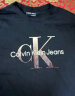 Calvin Klein Jeans夏季男士经典ck字母叠印休闲通勤纯棉打底短袖T恤40KC837 BAE-太空黑 L 晒单实拍图