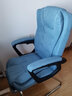 勤一 加厚可躺办公椅子电脑椅家用老板椅弓形麻将椅子午休靠背座椅 布艺-蓝色-可躺 尊享款（带脚托+带腰枕） 实拍图
