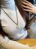 中国黄金（CHINA GOLD）次日达足金转运珠和田玉平安扣吊坠男女款玉佩项链生日礼物送女友 平安扣项链+金珠约0.16g【玫瑰礼盒】 实拍图