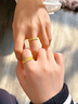 欧颜（OYshipin）黄金戒指情侣一对男女款999足金素圈开口戒子结婚生日礼物送女友 磨砂情侣戒指一对/重约7.17g 实拍图