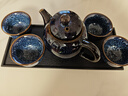 瓷牌茗茶具（cipaiming teaset） 茶具套装小套功夫茶壶便携一壶四杯家用会客泡茶器小茶台 窑变兔毫蓝一壶四杯+磁石干泡盘 实拍图