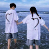 MDlila【两件装】情侣装短袖t恤2025新款一男一女夏装季套装衣服团体服 白色男款+白色女款 L 男/女M 实拍图