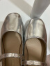 热风商场同款春女士OL通勤时尚百搭浅口平底单鞋法式玛丽珍女鞋 13银色 36 实拍图