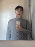 CK丨纯棉免烫宽松版衬衫男士长袖休闲工装衬衣春秋外套男 高质量纯棉料长袖(灰蓝色) 2XL 155斤-175斤 实拍图