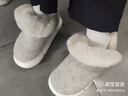 优调棉鞋女加绒加厚外穿保暖厚底踩屎感棉拖鞋男冬季 白色 39-40 实拍图
