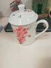 盛天下景德镇陶瓷茶杯带盖骨瓷杯青花水杯办公杯礼品杯会议杯子定制 枫叶500ML 实拍图