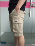 罗蒙（ROMON）工装休闲短裤男士春夏季潮流时尚薄款沙滩外穿五分裤子男裤男装 065卡其色 30 约110-120斤可穿 实拍图