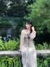 艾珠儿（Aizhuer）云南旅游穿搭民族风连衣裙女夏季防晒开衫内搭吊带半身裙套装裙子 吊带+ 防晒衫+半身裙 M (建议95-110斤左右) 实拍图