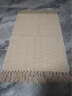 锦品 日式棉麻编织地毯客厅卧室床边毯薄款野餐毯可机洗玄关门口定制 麻色黄 45x70cm 实拍图