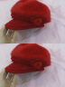 斯普琳 毛线帽子女秋冬季韩版兔毛时尚鸭舌帽冬天针织加绒加厚保暖纯色护耳帽子 大红 实拍图
