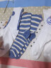 伦洛弗蓝色格子袜子女 ins潮复古街头中筒袜休闲款潮袜 白色横条中筒6双 均码 实拍图