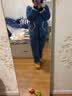 芬腾 睡衣女冬季夹棉三层加厚绒新款长袖开衫家居服套装新年 星空兰女 S 实拍图