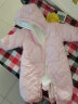 童泰秋冬季加厚婴儿衣服3月-2岁宝宝夹棉对开拉链连帽外出连体哈衣 粉色 73cm 实拍图