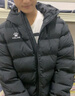 卡尔美（KELME）运动棉服男冬季长款大衣加厚连帽保暖棉衣冬训外套 黑色【后背大LOGO】 9261MF1015 M 实拍图