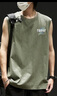 回力（Warrior）背心男纯棉美式复古潮流无袖宽肩男士运动健身篮球砍袖百搭打底衫 【纯棉透气】-灰绿#HL绿笔刷 4XL 实拍图