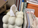 圣铜一师一傅ins现代奶油风纸巾盒摆件客厅陶瓷抽纸盒创意家用茶几桌面装饰品 小号奶油白棉花糖纸巾盒 实拍图