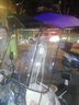 斯恋电动车雨棚可折叠雨棚收缩式防雨棚挡风板摩托车新款折叠式遮阳伞 紫色 [A8]车有后视镜款 实拍图