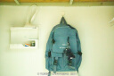 格比森书包男潮牌初中高中大学生双肩包女大容量背包帆布15.6英寸电脑包 蓝色小号 实拍图