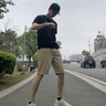我的速度休闲短裤男夏季外穿夏天纯棉松紧腰中裤宽松马裤过膝男士五分裤子 卡其色 4XL 实拍图