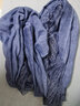 庭睿 秋冬季围巾女棉麻纯色蕾丝百搭日系丝巾春秋长款披肩保暖围脖 牛仔蓝 实拍图
