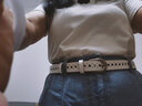 TOUCENGP头层派皮带女真皮头层纯牛皮夏季时尚百搭免打孔腰带女细窄款装饰 白色带身宽2.4cm 110cm 体重125-135/裤码32-33 实拍图