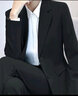 Gesaiya品牌小西装女2022年春秋冬季长袖职业装套装正式商务正装面试上班教师工作服 藏青套装（外套+裤子） 4XL（140-150斤） 实拍图